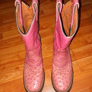Alex Ross Pink Ostrich Boots